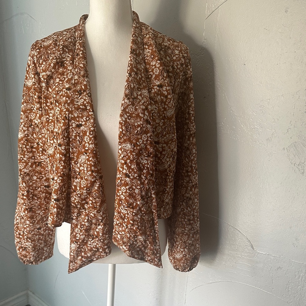 Lush Brown Floral Patterned Garment